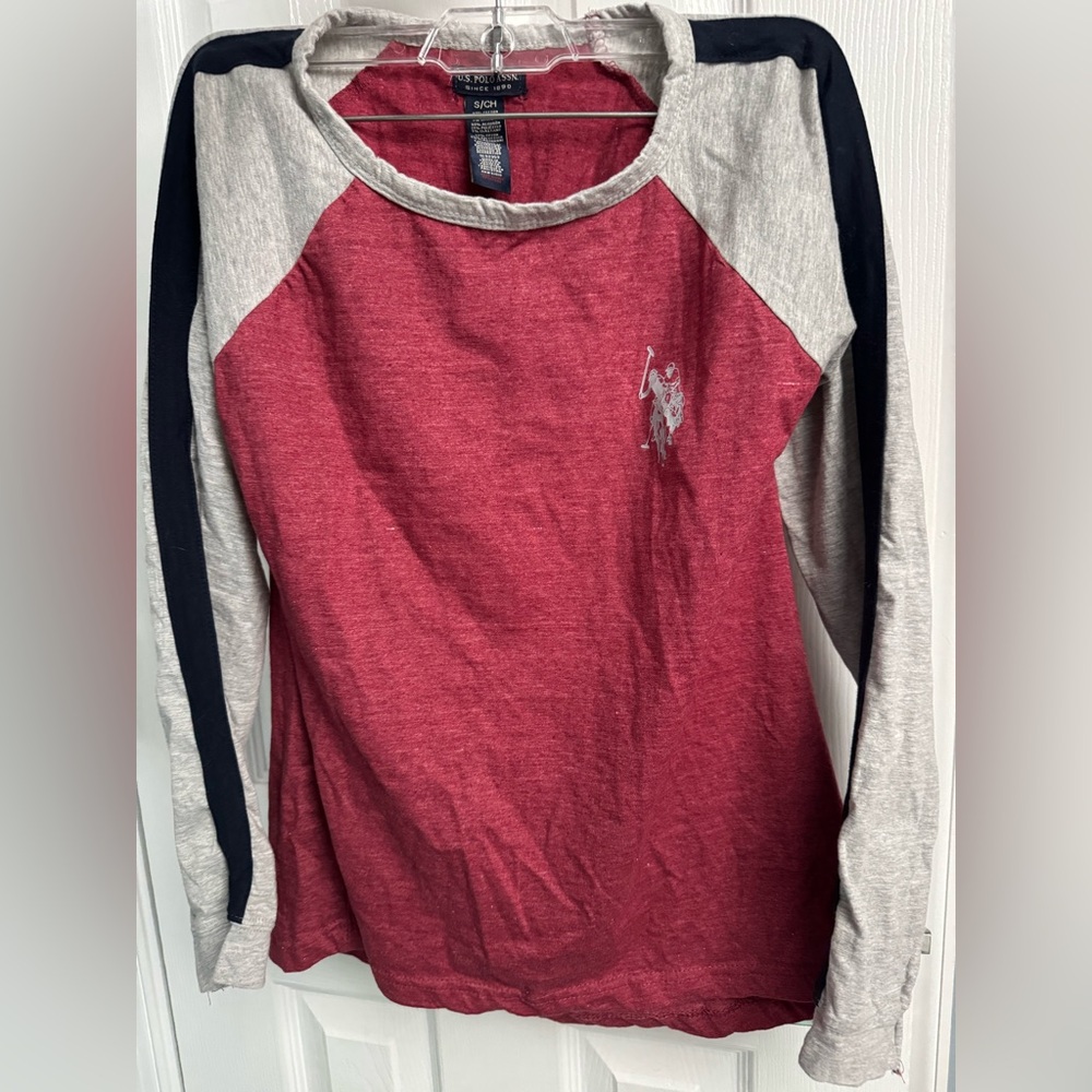 U.S. Polo Assn. Maroon and Light Gray Tee